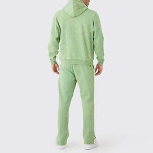 acid wash tracksuit <b>men</b> cotton hoodie jogger set custom logo streetwear outfit percent cotton hoodie jogger unisex logo design - Product Image 2