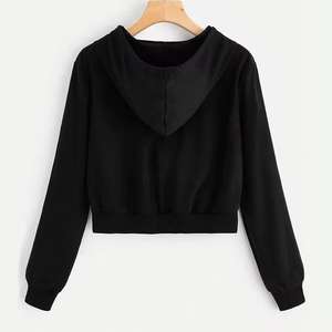 เสื้อกันหนาวแขนยาวคอตตอนสำหรับผู้หญิงเสื้อครอปเสื้อครอปเสื้อครอปเสื้อสเวตเตอร์แขนยาวสำหรับใส่ไปยิมกำหนดโลโก้ได้เอง - Product Image 2