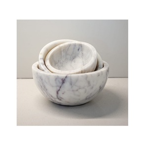 <b>Large</b> Hand-carved Marble <b>Serving</b> <b>Bowl</b> for Salads Single Piece with extra Great Quality and Material at Very Good Cost - Product Image 6