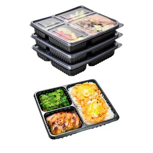 BPA-Free Plastic Freeze Food Storage Containers with Lids 38 47 52 oz To Go Bento Box 3 Compartment Meal Prep Containers