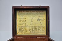 Boussole nautique antique Pointeur Cadran Outil de navigation maritime vintage Boîte en bois en laiton pour décoration de bureau Articles cadeaux