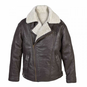 Venta al por mayor de cuero de los hombres chaqueta de cuero chaqueta negra de calidad superior de moda británica chaqueta de cuero de oveja de los hombres - Product Image 3