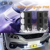 Phare de moto SENLO X3, phare de conduite, projecteur LED, 3 lentilles, double couleur, feux antibrouillard pour voitures, camions, SUV, UTV, accessoires de voiture