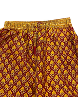 Nouvelle collection vintage de pyjamas amples en soie recyclée imprimée à la main, style bohème, jupe mi-longue à volants
