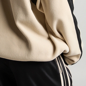 Sweat-shirt à col cheminée mi-zippé avec design bicolore et poignets côtelés, coupe décontractée avec épaules tombantes pour les acheteurs en gros 2026 - Product Image 6