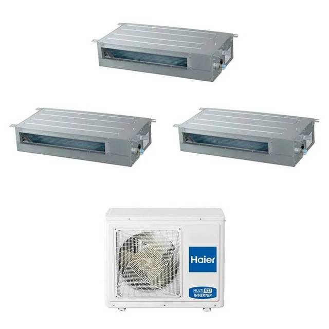Haier Ducted Slim Low Prevalence Trial Split Air Conditioner 9000+12000+12000 Btu Inverter R32 A++ 5U105S2SS5FA