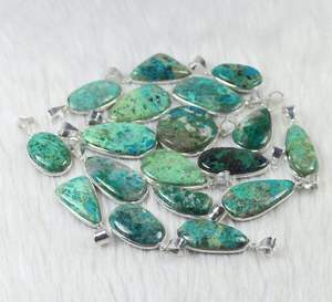 ชุดฝาลูกแพร์รูปคริสโซโคลลาสีฟ้าธรรมชาติจี้เสน่ห์จี้เงินโบราณสไตล์โบฮีเมียนเครื่องประดับของขวัญสำหรับผู้หญิง - Product Image 4