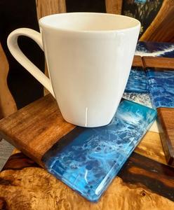 Top Quality Luxury Royal Decor Resin And <b>Wood</b> <b>Coaster</b> for Hotel Restaurant Home Office Table Decor With Customize Size And Color - Product Image 2