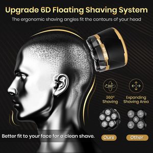 Afeitadora Eléctrica Recargable de Doble Cuchilla Rotatoria, Impermeable, Kit de Afeitado para Hombre, para Afeitar el Cuerpo y la Cara, IPX7 - Product Image 6