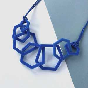 MN EXPORTS Collier ras du cou tendance en résine bleue avec perles naturelles pour femme, design fait main élégant et à la mode, provenance Inde - Product Image 6
