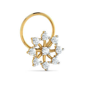 18K Gold Plated Pearl Diamond <b>Nosepin</b> for Wedding Engagement Gift - Product Image 1