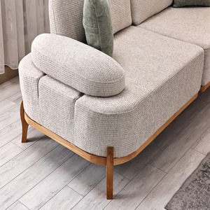 Modern Luxury Fabric Living Room <b>Sofa</b> Set Nordic Style Solid Wood Frame Couch Furniture for Home and Apartment - Product Image 3