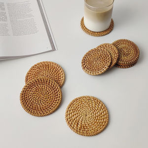 Wholesale Natural Round <b>Woven</b> Placemats Wicker Seagrass <b>Coasters</b> Heat Resistant Rattan Placemats - Product Image 3