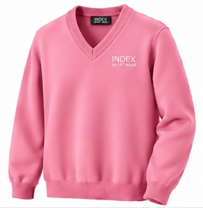 Pull à col en V rose pour homme INDEX, logo brodé, sweat-shirt en tricot - Product Image 5