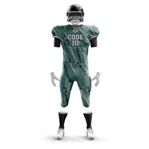 Uniforme de fútbol americano de poliéster 100% de alta calidad OEM 2025 Color del equipo transpirable con diseño sublimado de manga corta - Product Image 5