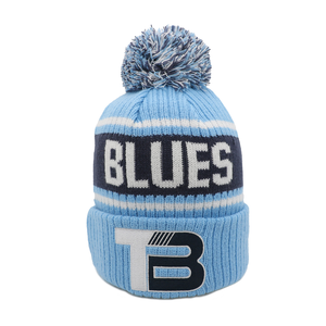 Knitted Thick Soccer Football Fans Beanies Bobble <b>Hat</b> With Logo on the front - Product Image 1