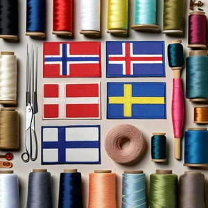 Patchs de drapeaux brodés en gros (Islande, Danemark, Finlande, Norvège, Suède) avec PVC pour vêtements et chapeaux - Product Image 2