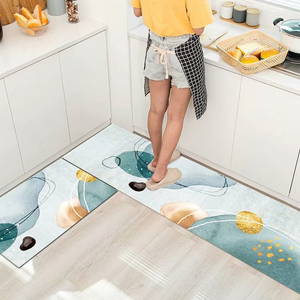 Juego de Alfombras de Cocina de Diseño Personalizado, Poliéster, Forro de Terciopelo con Puntos, Antideslizante, Alfombrillas Cómodas para Piso, Novedosas y Acolchadas - Product Image 2