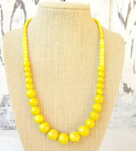 Yellow <b>Statement</b> <b>Necklace</b>.Beaded Yellow <b>Necklace</b>. Beaded Scarf <b>Necklace</b>, Fringe Beaded Bandana - Product Image 1