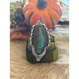 Southwest Handmade Turquoise & <b>Sterling</b> <b>Silver</b> Adjustable Cluster <b>Ring</b> <b>for</b> <b>Men</b> - Product Image 1