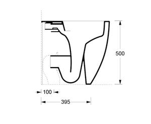 Inodoro de Cerámica sin Borde, Compacto, de Pie, Serie Burano 50, Esmalte de Alta Limpieza, Fácil Instalación para Baños - Product Image 3