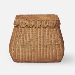 Cestas de almacenamiento para la ropa hechas de ratán natural con un tejido decorativo festoneado. - Product Image 3