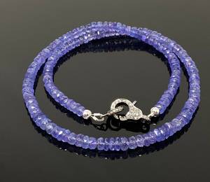 Natural <b>Tanzanite</b> Beads Necklace <b>Tanzanite</b> Rondelle Beads Necklace Gifts for Her Strands Beads Necklace for Engagement Gift - Product Image 1