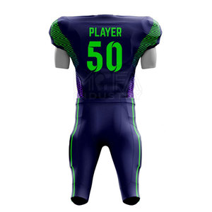 Ensemble de maillots de football américain à manches courtes de haute qualité, respirant, séchage rapide, couleur et logo personnalisés, taille adulte, faible MOQ, uniforme d'équipe - Product Image 2