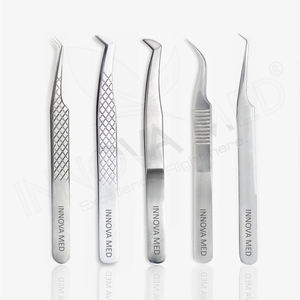 Lot de pinces à cils en microfibre avec logo personnalisé Extension de cils à volume de 45/60/75/90 degrés Embouts pointus en acier à prise en fibre écologique - Product Image 2