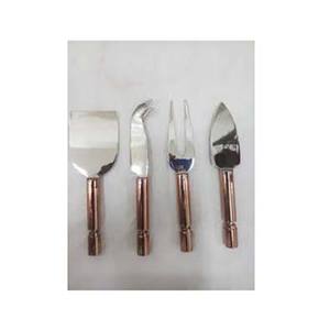 Ensemble de couverts de meilleure qualité, manche rond en or rose, couteau à fromage en acier inoxydable, ensemble de fourchettes à utiliser à un prix raisonnable - Product Image 1