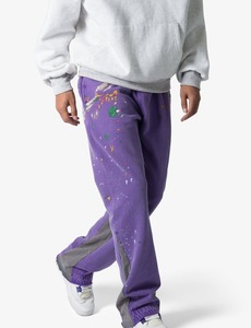 Pantalons de survêtement pour homme en molleton français 100% coton OEM, taille plus, avec bande latérale, style jogger empilé, vêtements de sport actifs - Product Image 4