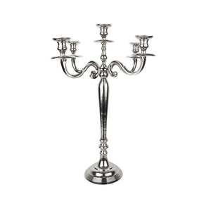 Hot Selling Metal Aluminum 5 Arm Candelabra <b>Candle</b> <b>Holder</b> <b>Tall</b> Size Nickel Finished Wedding & Home Centerpiece Tabletop Decorate - Product Image 6