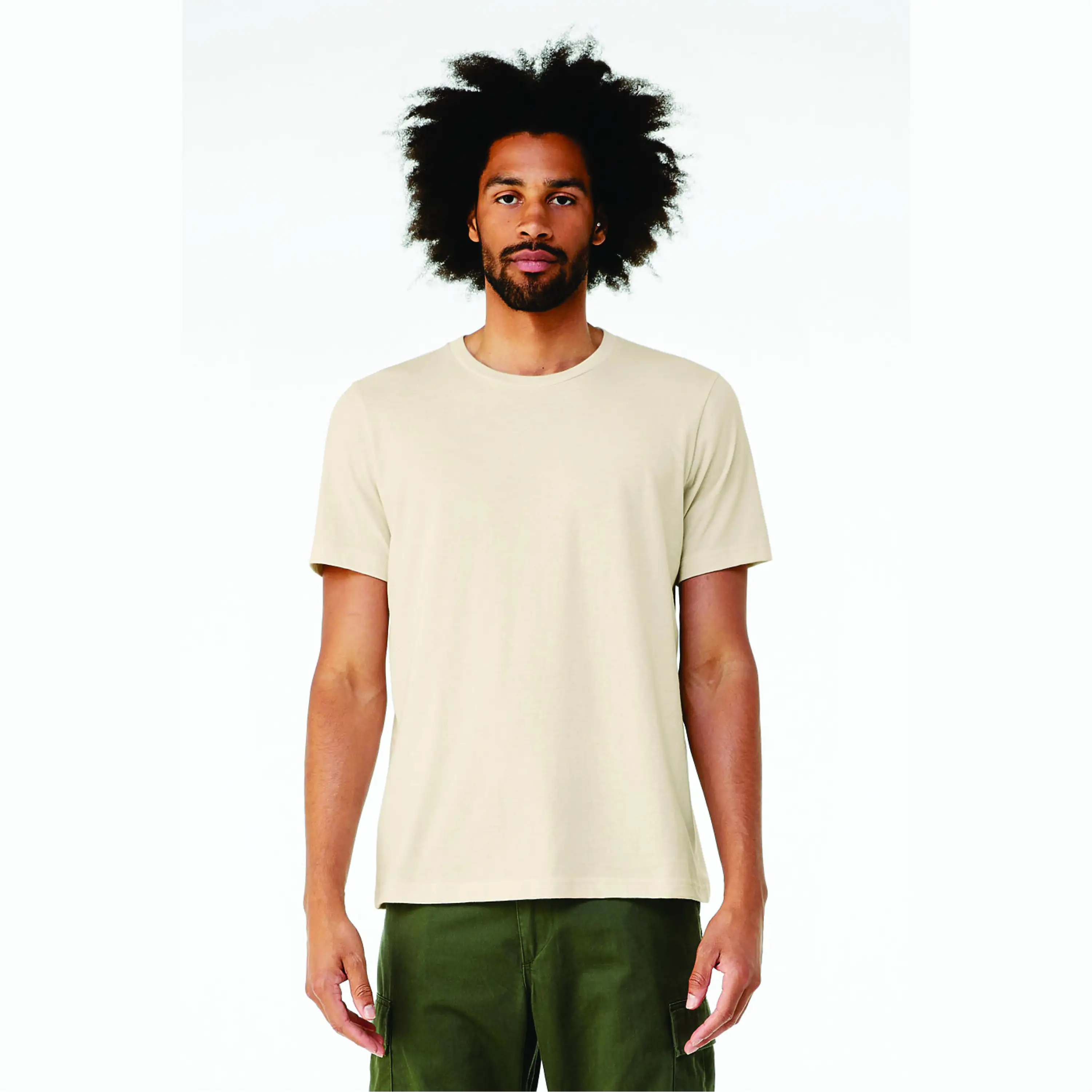 Airlume – T-Shirt à manches courtes 52% coton peigné et anneau, 48% Poly 32 simple 4.2 oz crème douce de chauffage unisexe CVC