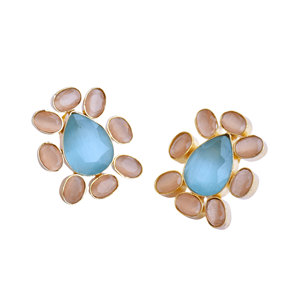 Aros de Latón Chapados en Oro al por Mayor, Diseño de Piedra Natural en Bruto, Acabado de Latón Satinado, Hipoalergénicos, Seguros de Usar, Premium, Listos para B2B - Product Image 4