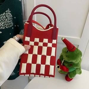 New Cartoon Knitted Open Mobile Phone Bag Women's Korean-style All-match One-shoulder Crossbody Travel Coin <b>Purse</b> Small - Product Image 4