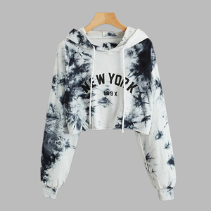 Sweat-shirt à logo personnalisé pour femmes, sweat-shirt à capuche pour la gym, sweat-shirt à capuche court pour femmes, sweat-shirt à capuche thermique délavé à l'acide - Product Image 5