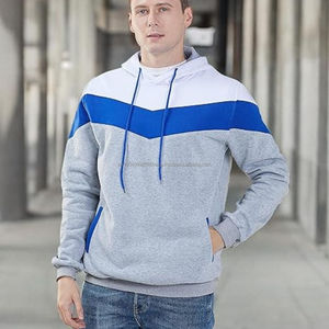 Sweat-shirts à capuche épais OEMODM pour hommes, logo personnalisé, streetwear, hauts à capuche en gros, sweat-shirts en coton surdimensionnés, motif patchwork - Product Image 3