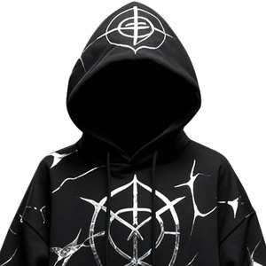 Wholesale Custom Design Oversized Drop Shoulder Hoodies for Men Named Collective Thorn Rhinestone <b>Zip</b> <b>Hoodie</b> <b>Black</b> - Product Image 5