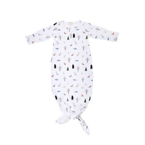 Newborn Girls Soft Cotton Night Gown Comfortable Long Sleeve Baby Sleep Suit With Knot Design Kids Clothes - Product Image 4