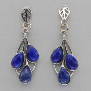Boucles d'oreilles pendantes en forme de goutte bleue Lapis Lazuli en argent sterling 925 bijoux en pierres précieuses naturelles et véritables pour les salons à la maison - Product Image 3