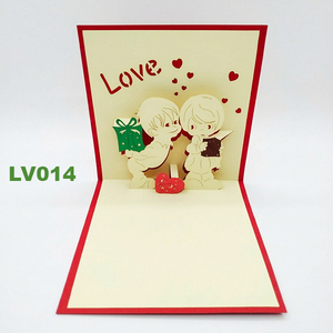 Carte de vœux 3D pop-up - Carte artisanale pour couple pour la Saint-Valentin - Invitation romantique pour mariage et cadeau d'anniversaire - Vente en gros - Product Image 1