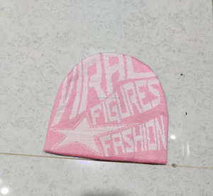 หมวกบีนนี่สำหรับฤดูหนาวผ้าถักลายตัวอักษรสไตล์ฮิปฮอปผ้าแจ็คการ์ดปักโลโก้ - Product Image 6