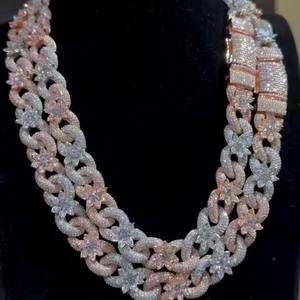 925 <b>Sterling</b> <b>Silver</b> Diamond Cuban Chain Trending Moissanite Fine Body Jewelry for Men Great Gift for Weddings Parties Factory - Product Image 1