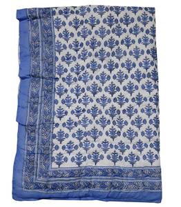 QUEEN-<b>Indian</b> Handmade Reversible Jaipuri Razai <b>Quilt</b> Blanket <b>Indian</b> Hand Block Print Cotton <b>Quilts</b> Kantha Floral <b>Quilt</b> - Product Image 1