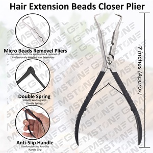 Pince à micro-perles en acier inoxydable pour extensions capillaires, outil de retrait de microlink, durable et réutilisable, usage commercial - Product Image 6