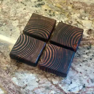 Juego de Posavasos de Madera Hechos a Mano, Diseño Nuevo, con Soporte, Grosor de 10 mm, para Uso en el Hogar, Cocina y Restaurante - Product Image 2