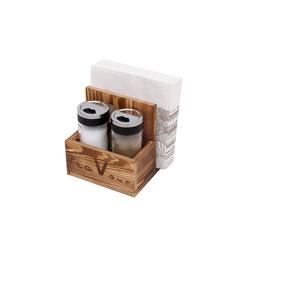 Servilletero de diseño establecido y caja de pañuelos cuadrada Caddy Cocina Rectángulo Madera Bambú para restaurante Bar - Product Image 2