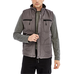 Custom Unisex Casual Work <b>Vest</b> <b>Fleece</b> Fiber Lining Water Windproof Zipper Closure 4 Pocket High Warm <b>Vest</b> - Product Image 3