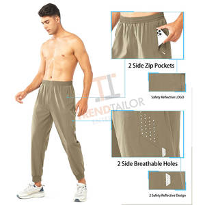 Pantalones deportivos para hombre, tela ligera y transpirable con cintura elástica para un uso diario cómodo, diseño ajustado, pantalones deportivos para hombre - Product Image 4