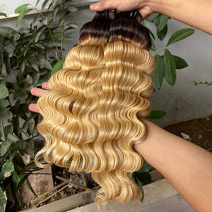 Paquetes de trama de onda de Color Ombre para salón 100% extensiones de cabello humano tejido de cabello alineado con cutícula - Product Image 2